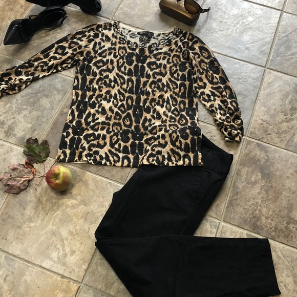 INC International Concepts Sweaters - INC International Concepts animal print sweater Lg